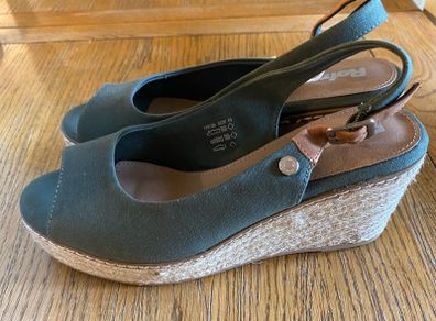 Khaki Green Wedge Sandles