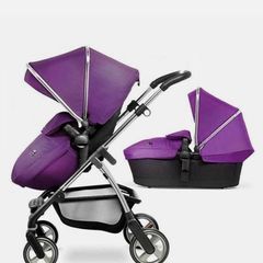Purple silver cross  pram