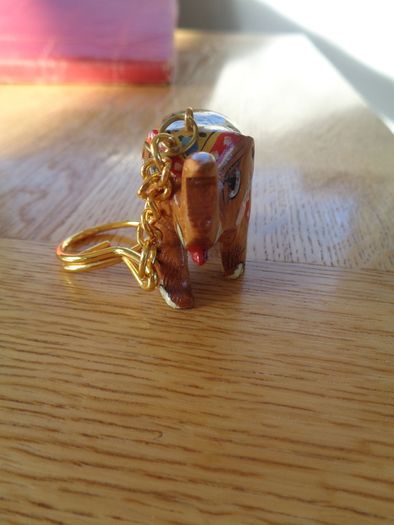 Hand Painted Elephant Key Ring for Sale