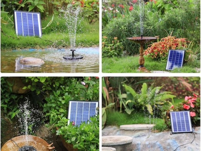 6.5W Solar Fountain, Built-in 1500 mAh Battery, Upgraded Solar Pond Pump, Water Pump, Solar Floating Fountain Pump with 6 Fountain Styles for Garden, Bird Bath, Pond and Fish Container (FREE POSTAGE)