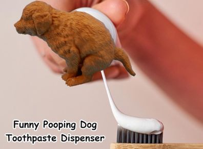 Funny dog poo toothpaste dispenser