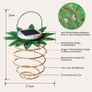 2 Pack Pineapple Garden Solar Lights 60 LEDs Outdoor Decor Solar Path Hanging Lights IP65 Waterproof Led Fairy String for Christmas Patio Path Home Tree Decoration Lantern Lighting Image 3
