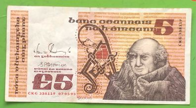 Irish Five pound punt Note