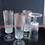 Vintage Etched Glass with Silvered Collar Champagne Flutes x 4 Image 2