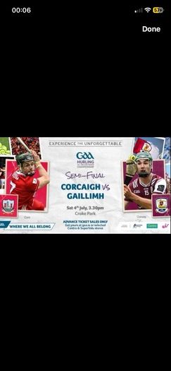 Cork vs Galway standing