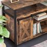 _TV cabinet, TV table with 2 sliding doors, TV shelf for TVs up to 60 inches, TV cabinet with adjustable shelves, industrial design, vintage brown-black Image 4
