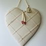 Linen heart notice board Image 6