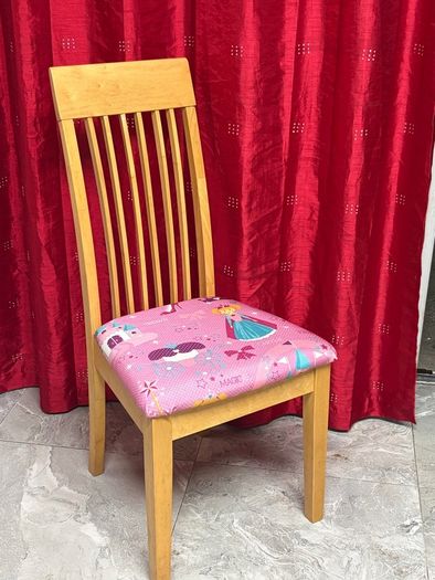 Solid Wooden Dining Chair with Newly Covered Seat