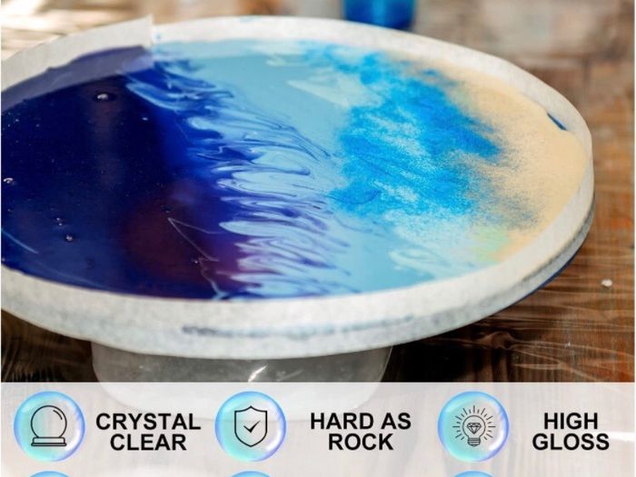 Resin Kit 380ml, Crystal Clear Epoxy Resin, Coating and Casting Resin with Foil Flakes, Resin Color Pigment, Sequins for Artwork, Jewelry Making