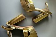 Gold Block Heels