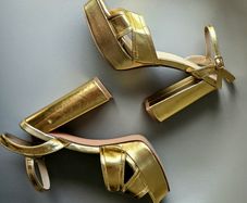 Gold Block Heels