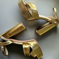 Gold Block Heels