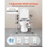 Raised Toilet Seat with Handles 158.7 kg Handicap Elevated Riser, for Seniors, Elderly & Disabled, Adjustable Height & Width, Soft Cushion Padded, Fits Round, Elongated & V-Shaped Commode Image 3