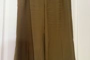 Green Wide Leg Cropped Trousers