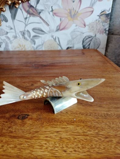 Vintage Carved Horn Fish