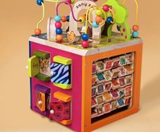 B. toys Zany Zoo Wooden Activity Cube Assortment