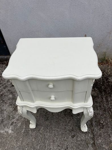 Bedside Locker -  White French Side Table
