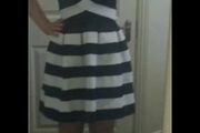 Black and white peplum dress