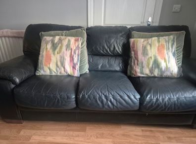 Leather Sofa seats and two armchairs