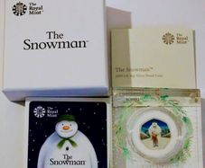 2019 Silver proof Snowman 50p coin