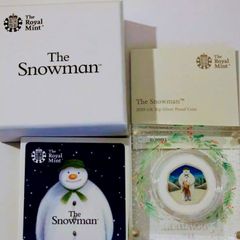 2019 Silver proof Snowman 50p coin