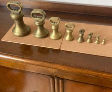 Antique Brass Weights - Bell Weights x 8