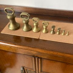 Antique Brass Weights - Bell Weights x 8