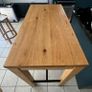 Sturdy Oak Bar/Island Table with metal frame Image 2