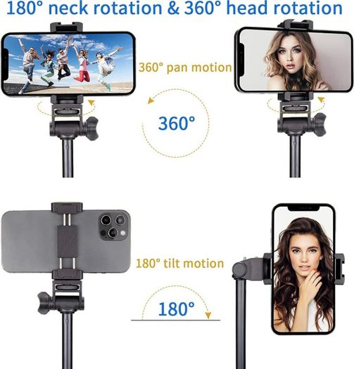 1.7 Meter/67 inch Phone Tripod Stand & Bluetooth Selfie Stick Tripod, Cellphone Tripod with Bluetooth Remote, Compatible with iPhone 14/13/12/12 pro/11/11pro/8/7 (FREE POSTAGE)