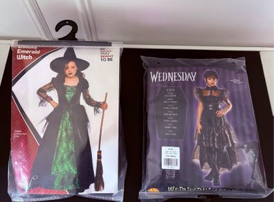 Girls Costumes Wicked and Wednesday