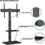 Universal Floor TV Stand for 30-70 inch LED OLED LCD Plasma Flat Curved Screens, Height Adjustable Tall TV Stand with 2-Tier Tempered Glass Shelves up to 40KG Image 4