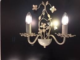 Wall Light Flower Detail Cream Beads