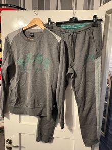Hugo boss grey/ green tracksuit