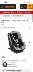 Joie stages iso fix car seat