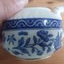 Exquisite Rare Beautifully Shaped and Patterned Blue & White Antique Milk Creamer and Matching Lidded Sugar Bowl by Edwin James Drew Bodley, in the Worchester Pattern Registered 1876, Circa 1875 - 1892 Image 4