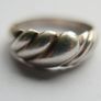Vintage Sterling Silver Croissant Ring, 925 Hallmarked Silver Twisted Dome Ring size R - 3,4g Image 10