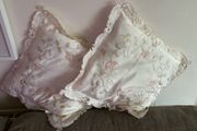 vintage-style cream cushion covers
