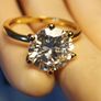 18ct Gold Plated Vermeil Large Moissanite Solitaire Ring Image 3