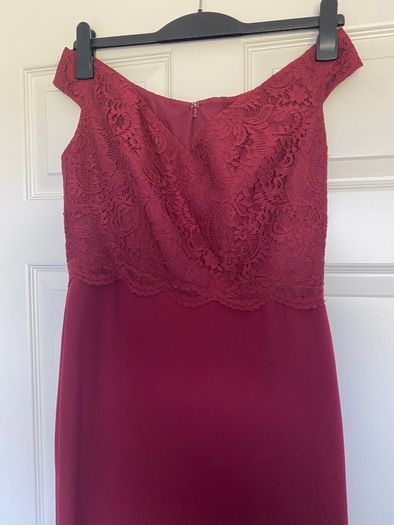 3 x Dessy burgundy bridesmaid dresses