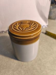 vintage 1930 Kitchen container, Canister with lid, ceramic jar