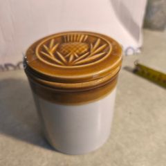 vintage 1930 Kitchen container, Canister with lid, ceramic jar