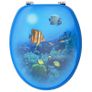 WC Toilet Seats with Lid 2 pcs MDF Deep Sea Design Image 5