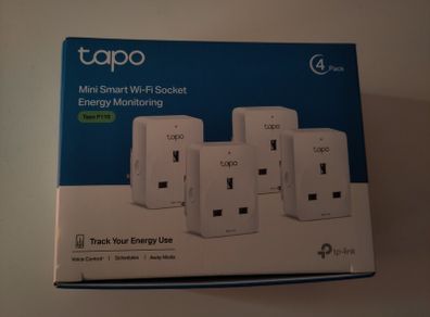 Mini Smart Wi-Fi Socket, Energy Monitoring, 4-Pack