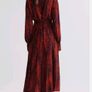 Bnwt Reiss Red Black Animal Print Midi Dress Uk Size 10/us 6 Image 5