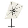 Cantilever Umbrella with Double Top 250x250 cm Sand Image 3