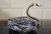 Collectors .. glass swan bowl