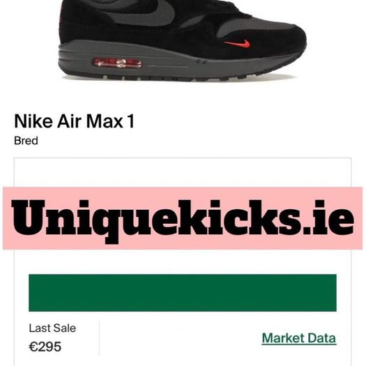 Rare Nike Air Max 1 Bred Black Red Grey