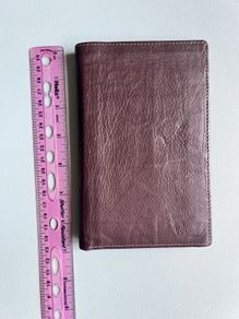 Vogue Italy leather passport case brown