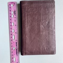 Vogue Italy leather passport case brown