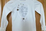 Brand New Girl's White "Snow Queen" Long Sleeve Top | 5 years